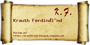 Krauth Ferdinánd névjegykártya